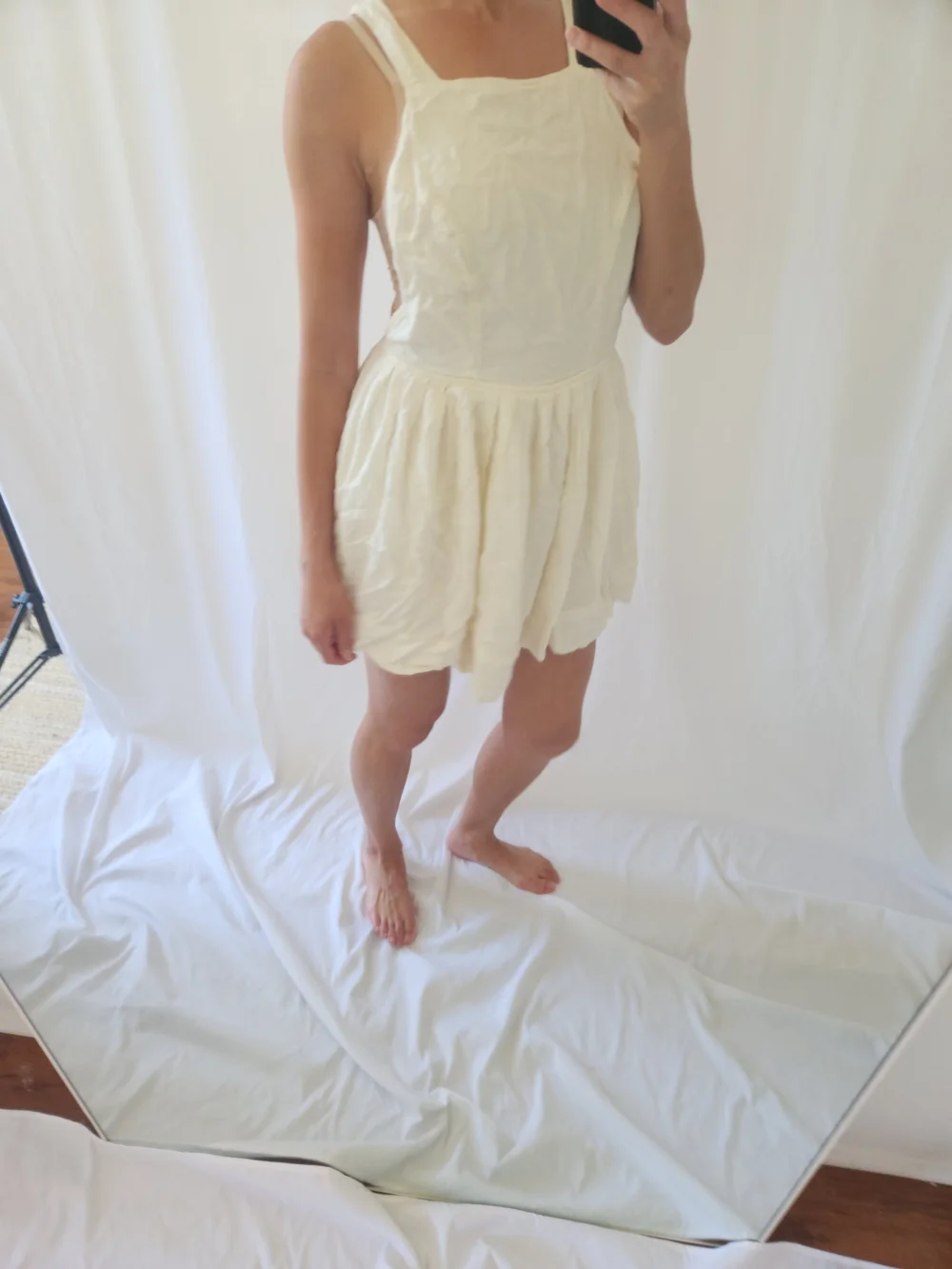 Free People Cream Mini Dress